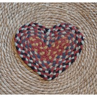 Braided Heart Coaster - Chilli